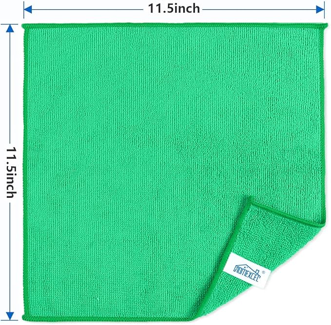 HOMEXCEL Green Microfiber Cleaning Cloth, 8 Pack Cleaning Towels - Image 2