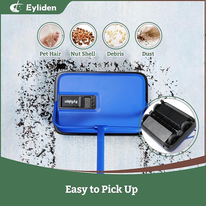 Eyliden Carpet Sweeper, Mini Size Lightweight Hand Push - Image 4