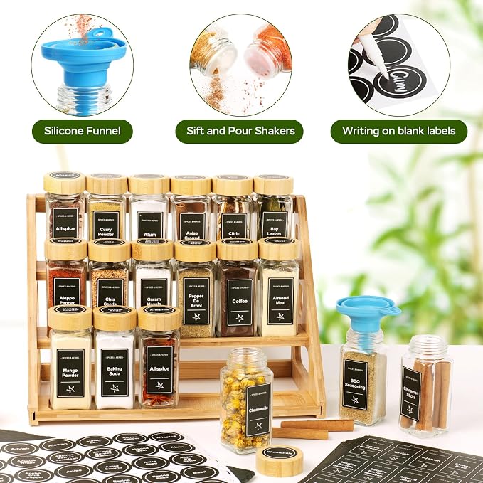 3 Tier Bamboo Spice Rack Organizer - Image 4