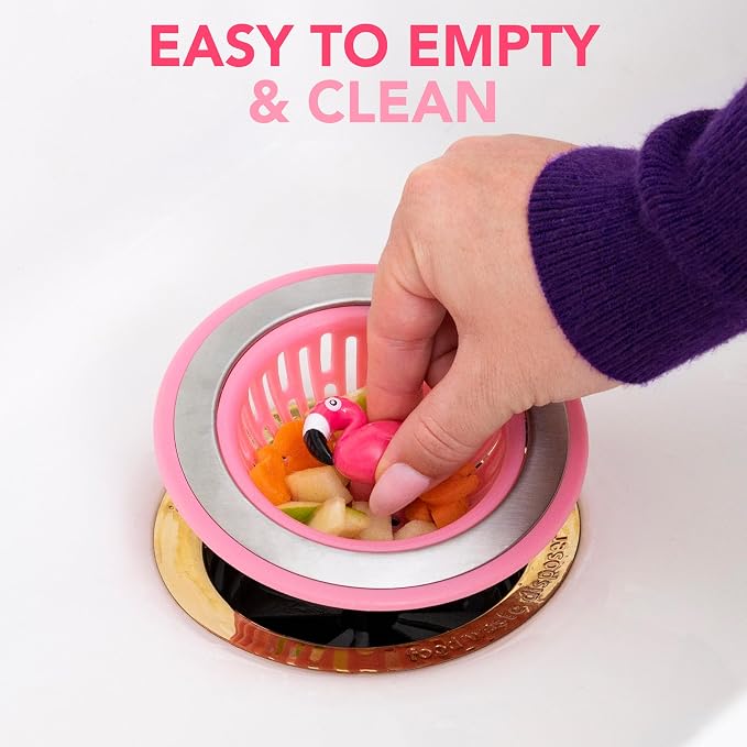 Joie Flamingo Kitchen Sink Strainer Basket, Fits All Standard Sinks, Stainless - Image 4