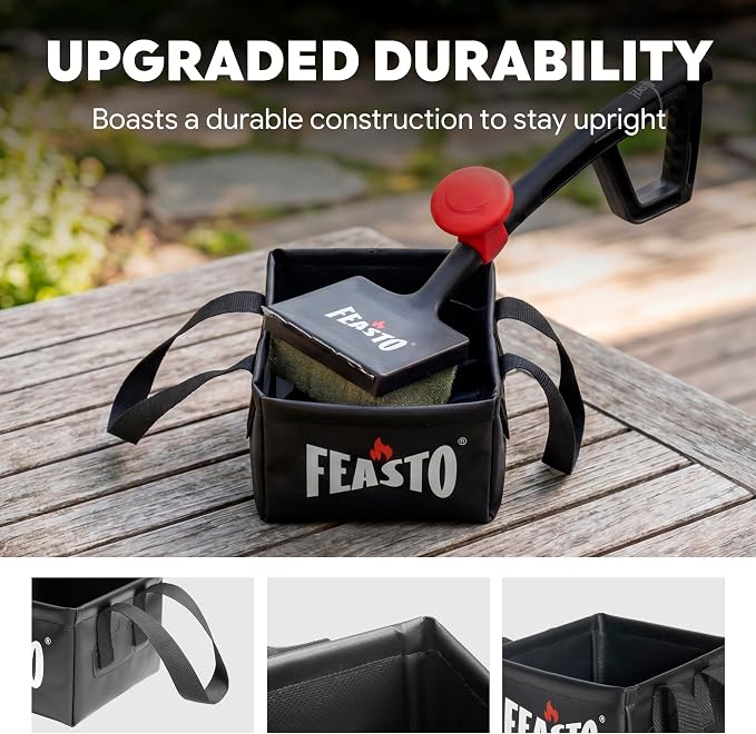 Collapsible Water Bucket for Grill Brush Cleaning & Soaking, Foldable Square - Image 6