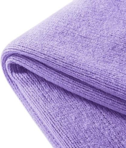 Homiest Decorative Knitted Throw Blanket with Fringe, Lightweight Acrylic Knit, Soft & Cozy Tassel Blanket for Couch, Sofa, Bed (Lavender, 50 x 60 Inch)