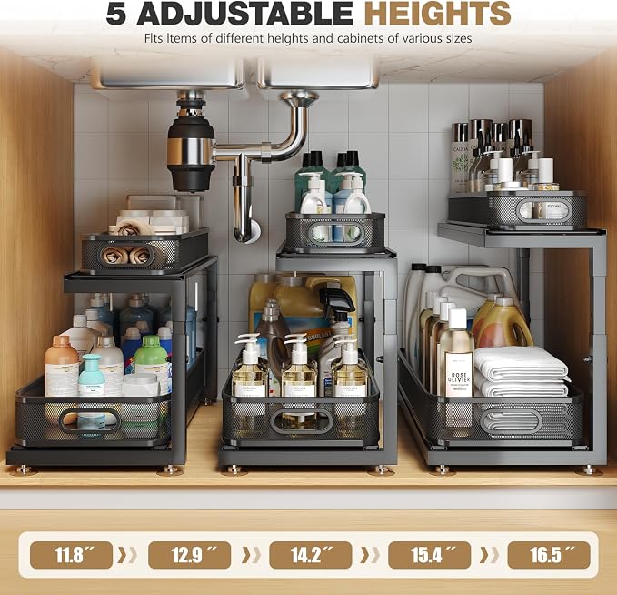 2-Pack 21.3 IN Depth Under Sink Organizer - Image 9