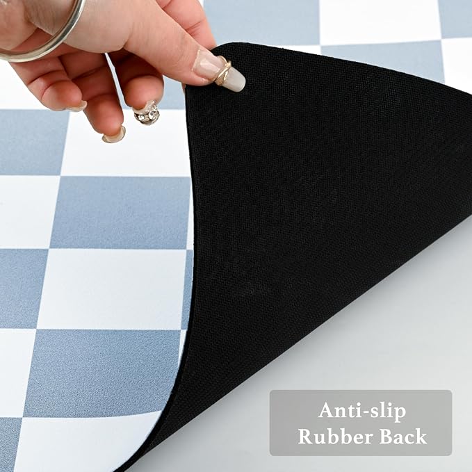 Checkered Dish Drying Mat for Kitchen Counter, Coffee Bar, Coffee Station - Image 7