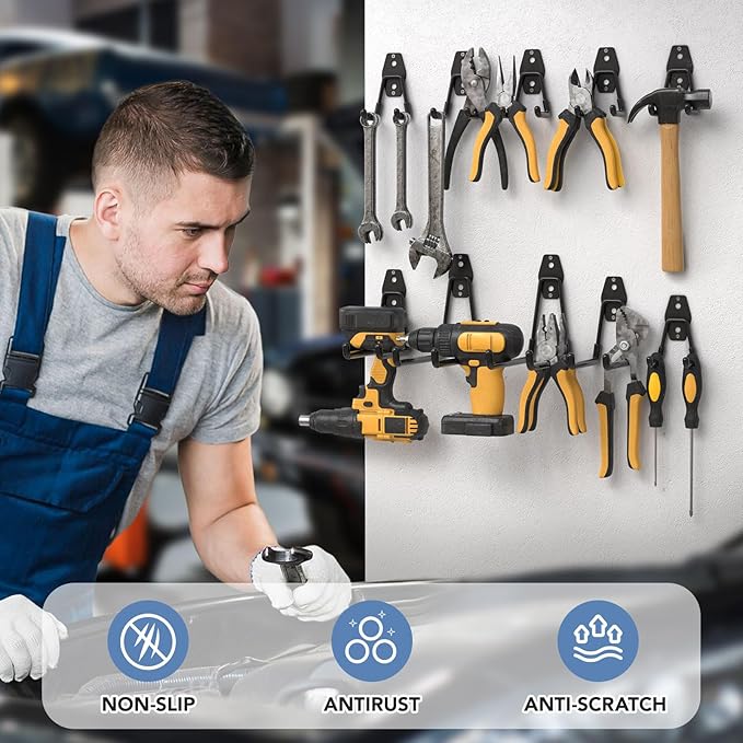 42 Pack Garage Hooks Heavy Duty, Rust-Resistant Solid Steel Wall Mount Hangers - Image 3