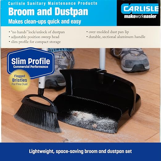 Carlisle FoodService Products Duo-Pan Upright Dust Pan and Broom Set - Image 3