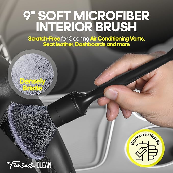 Fantasticlean 9PC Car Detailing Kit，Boars Hair Brush，Horse Hair - Image 3