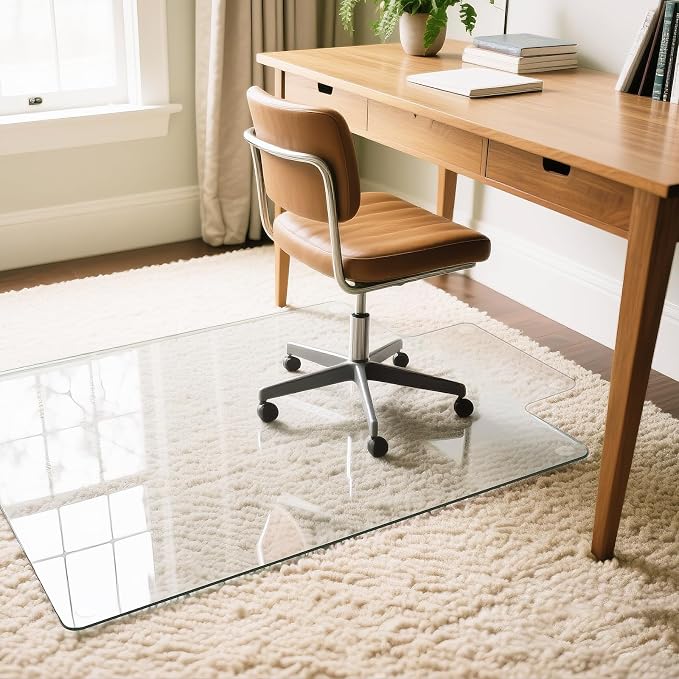 VSARHouse Irregular Tempered Glass Office Chair Mat - Image 9