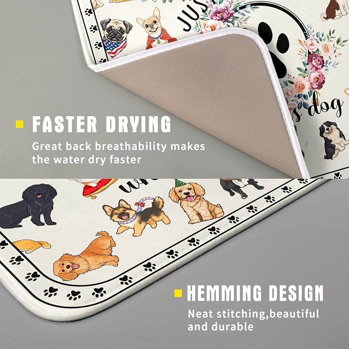 Lovely Dogs Dish Drying Mat Absorbent Printed Drying Pad - Image 3