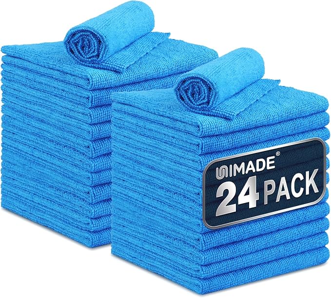 Microfiber Cleaning Cloth, 24 Pack Reusable Microfiber Towels by Unimade