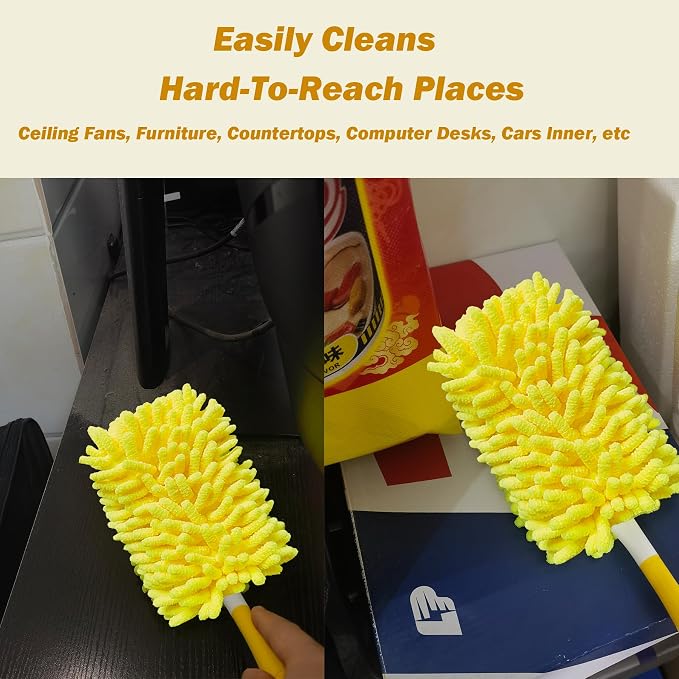 Reusable Duster for Swiffer, 2 Refills +1 Handle, 360 Heavy Duty Duster Refill - Image 9