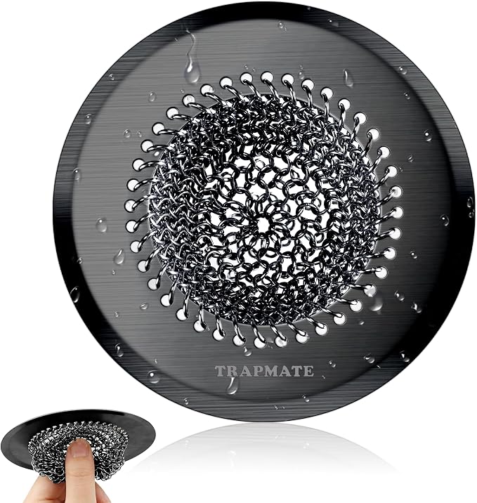 TRAPMATE Sink Drain Strainer, Reversible Chain Mesh Kitchen Sink Drain Strainer by TRAPMATE