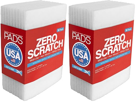 20 Pack of 6 x 9 White Non Scratch Non-Woven Pads by PeachtreeWoodworkingSupply