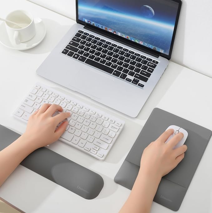 UnivoColors Design-Wave Set of Keyboad Wrist Rest & Mouce Pad, Artificial - Image 4