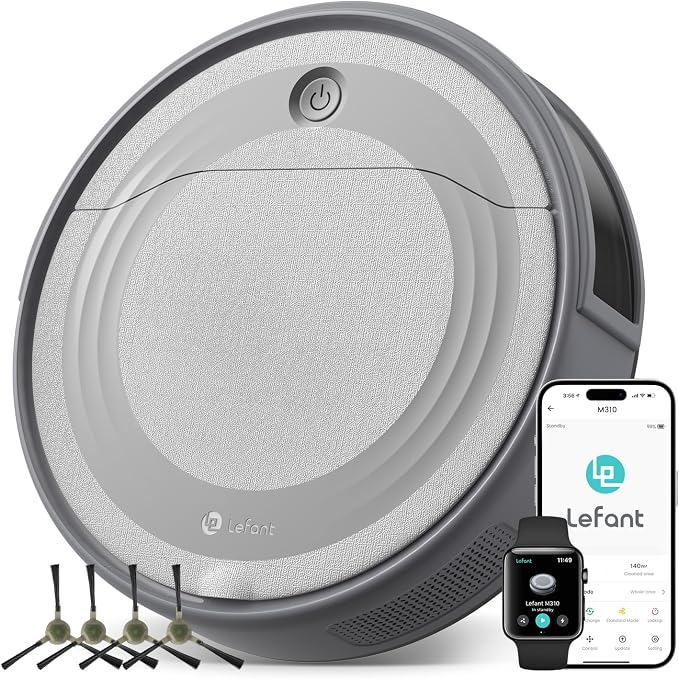 Lefant M310 Robot Vacuum Cleaner– 4500Pa Suction, Ultra-Slim & Quiet, by Lefant
