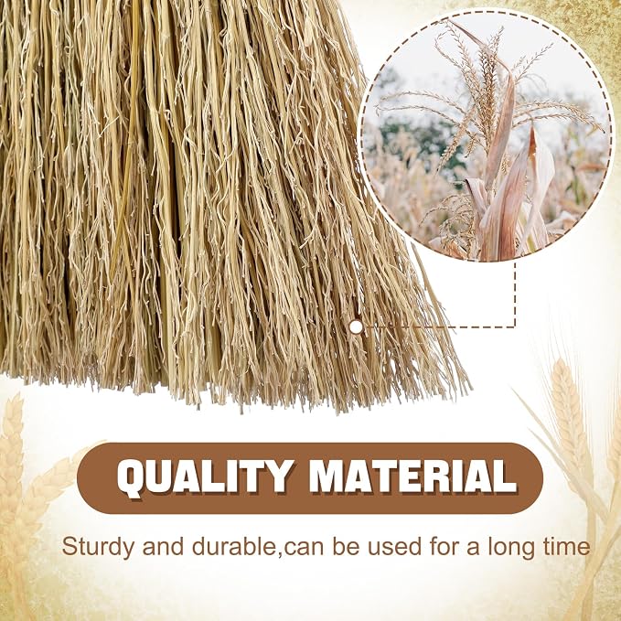 Suclain 4 Pcs 12 Inch Whisk Broom Hand Held Mini Corn Straw Whisk Broom Short - Image 4