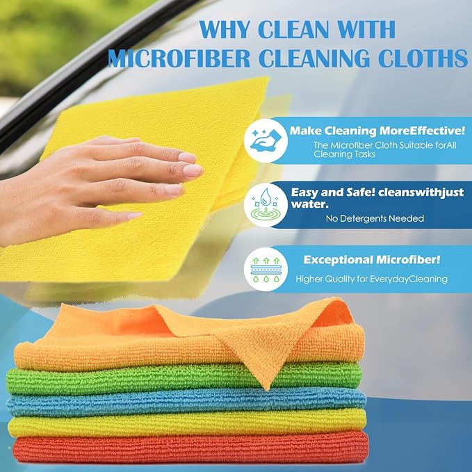 Microfiber Cleaning Cloth, 50 Pack Cleaning Rags - Image 6