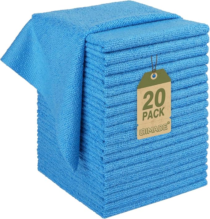 Microfiber Cleaning Cloth, 20 Pack Reusable Microfiber Towels by Unimade