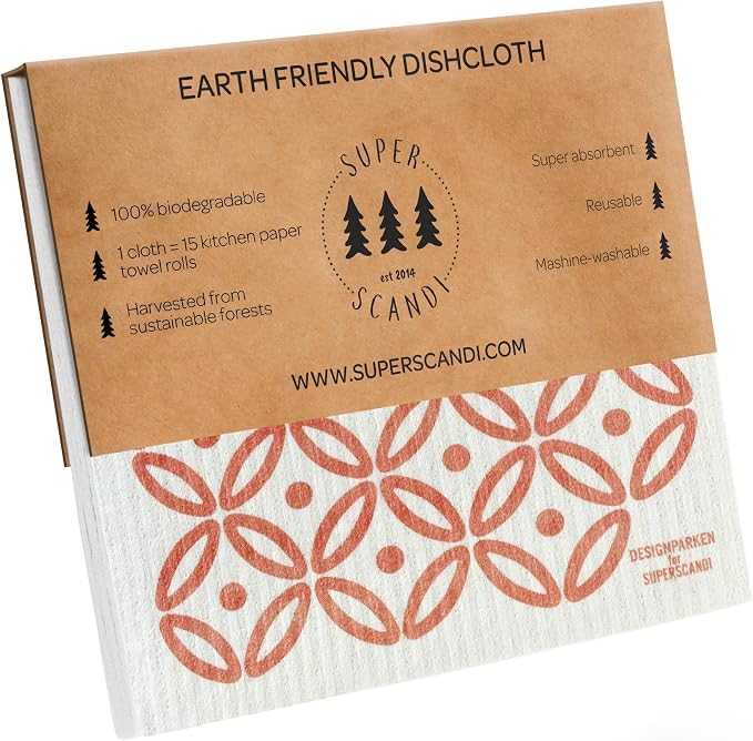 SUPERSCANDI 5 Pack Swedish Dishcloths by SUPERSCANDI