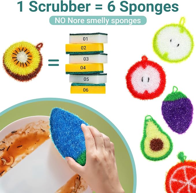 Kenning 16 Pcs Dish Scrubber Non Scratch Dish Washing Scrubbers Reusable - Image 5