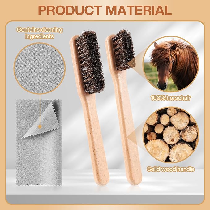 4 Pcs Horsehair Silver Cleaning Dauber Brushes Sterling Detail Polish - Image 3