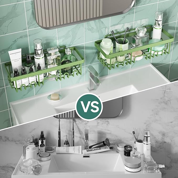 Veken Rustproof & Waterproof Shower Caddy 6-Pack, No Drilling Adhesive Shelves - Image 5