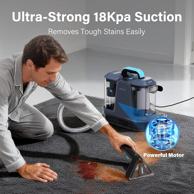 Portable Carpet & Upholstery Spot Cleaner, Compact Strong-Suction Machine - Image 3