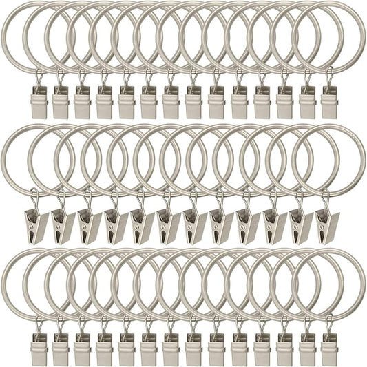 40 Pack Metal Curtain Rings by AMZSEVEN