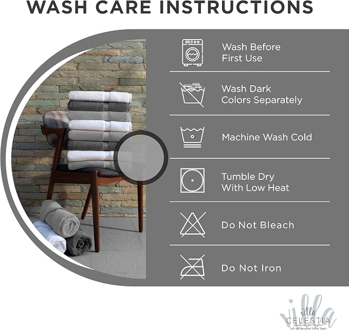 100% Combed Cotton Bathroom Towel Set of 10- 2 Bath Towels, 4 Hand Towels - Image 6