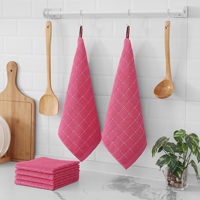 Homaxy 100% Cotton Terry Kitchen Dish Cloths, Ultra Soft and Absorbent Dish - Image 7