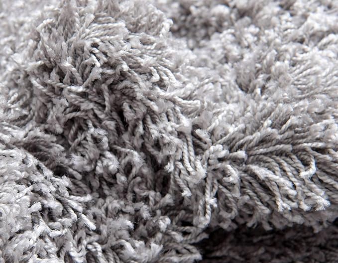 Unique Loom Solid Shag Collection Area Rug (2' 6" x 16' 5" Runner, Cloud Gray)