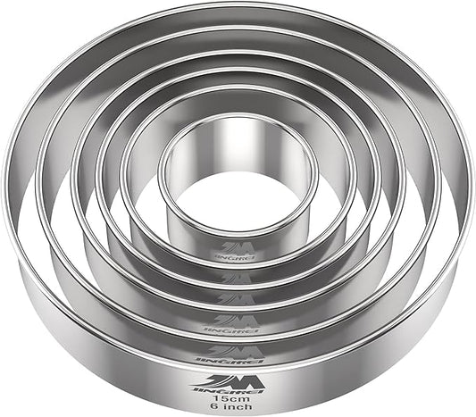 M JNGMEI 6 Pieces Stainless Steel Cookie Biscuit Cutter Set 2'' by MJINGMEI