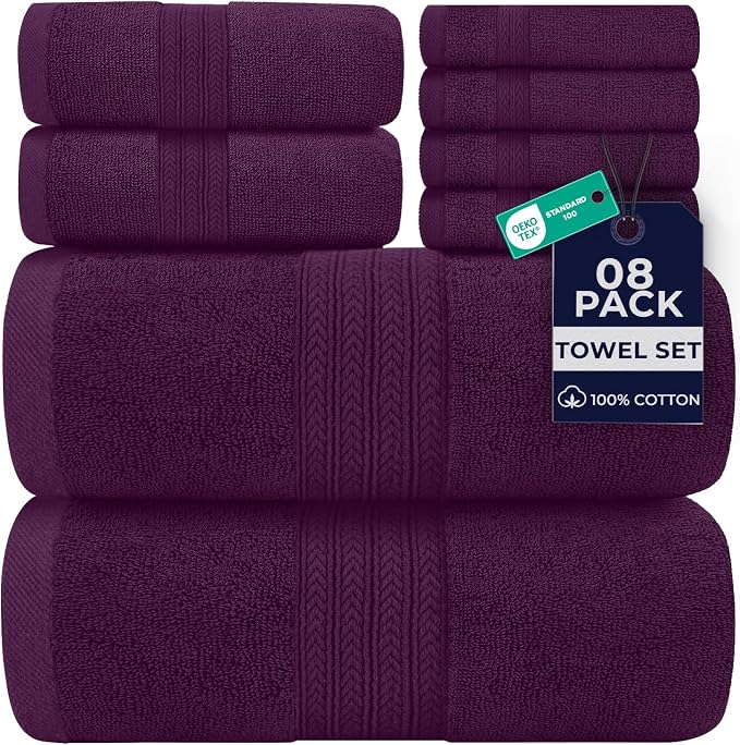 DAN RIVER 8 PC Luxury Bath Towels by DanRiver
