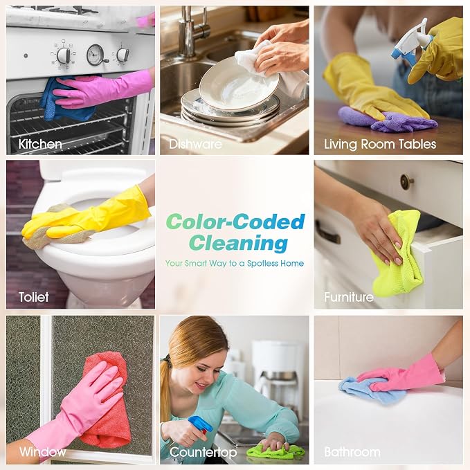 HOMEXCEL Microfiber Cleaning Cloth, 24 Pack Absorbent Cleaning Rags - Image 3