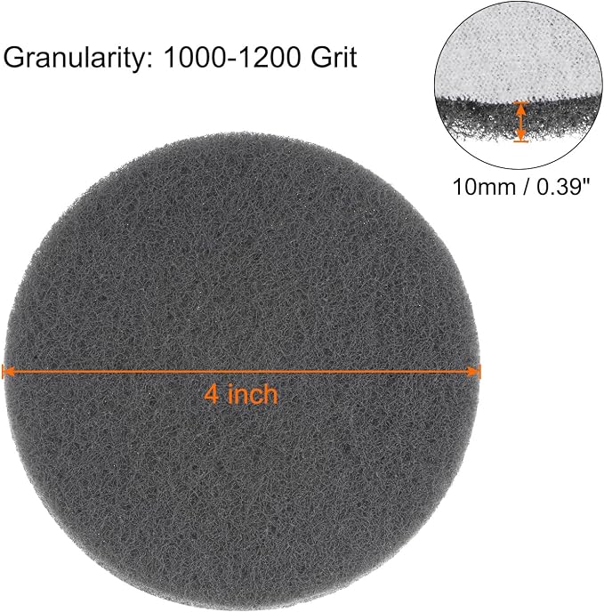 HARFINGTON 8pcs Drill Power Brush 4 Inch Tile Scrubber Scouring Pads 1000-1200 - Image 2