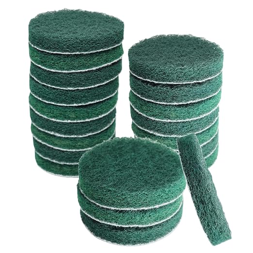 20 PCS 4 Inch 240 Grit Hoop and Loop Scrubber Scouring Pads Drill Scuffing Disc by SACKORANGE