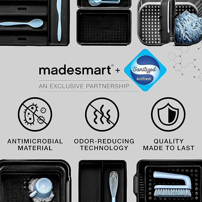 madesmart Small Soft Grip Under Sink Bathroom Storage, EPA Certified, Premium - Image 5