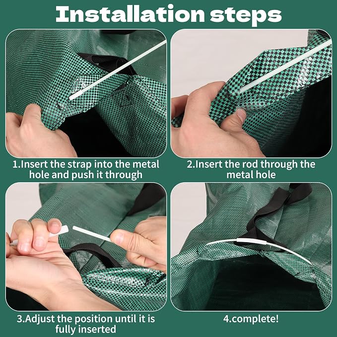 2-Pack Dustpan-Type Yard Waste Bags, 72-Gallon Reusable Lawn Bags - Image 4