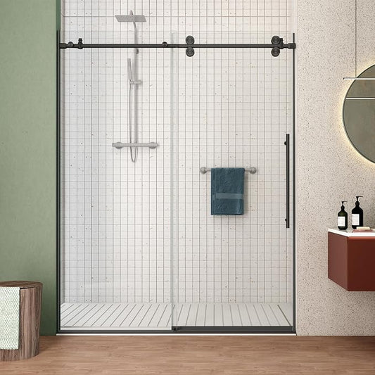 Sunrosa 44"-48" W x 76" H Frameless Shower Door, Sliding Shower Door by ElevateYourEverydayShower