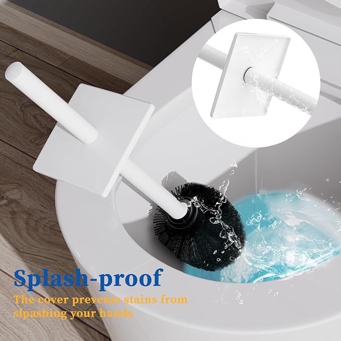 RUACQ Toilet Brush and Holder Set, Square Toilet Bowl Brush - Image 4