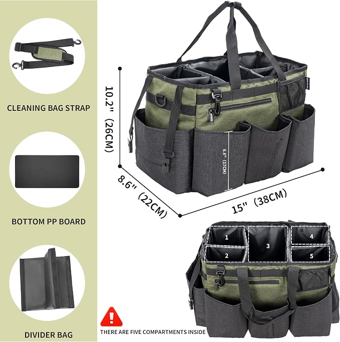 Wearable Cleaning Caddy Bag for Cleaning Supplies, Large Capacity Cleaning - Image 2