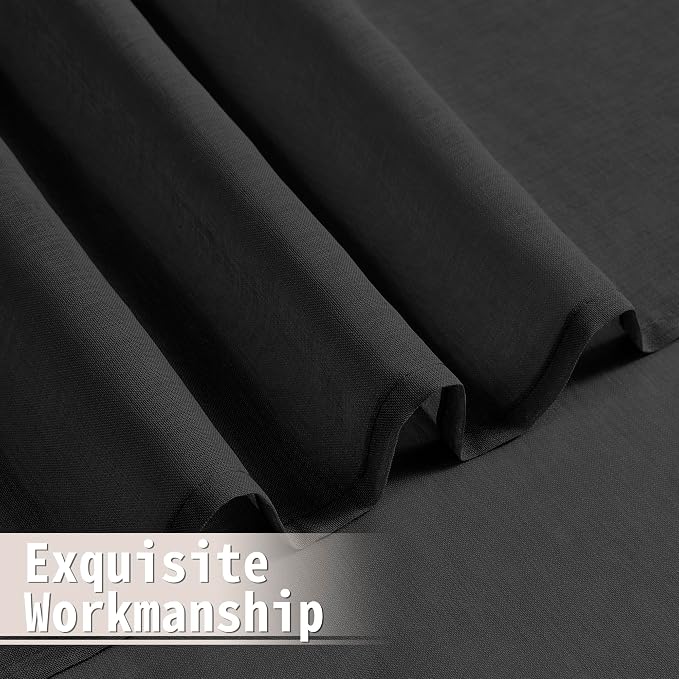 Tollpiz Sheer Door Curtain Closet Linen Textured Curtains Sheer Doorway Light - Image 8