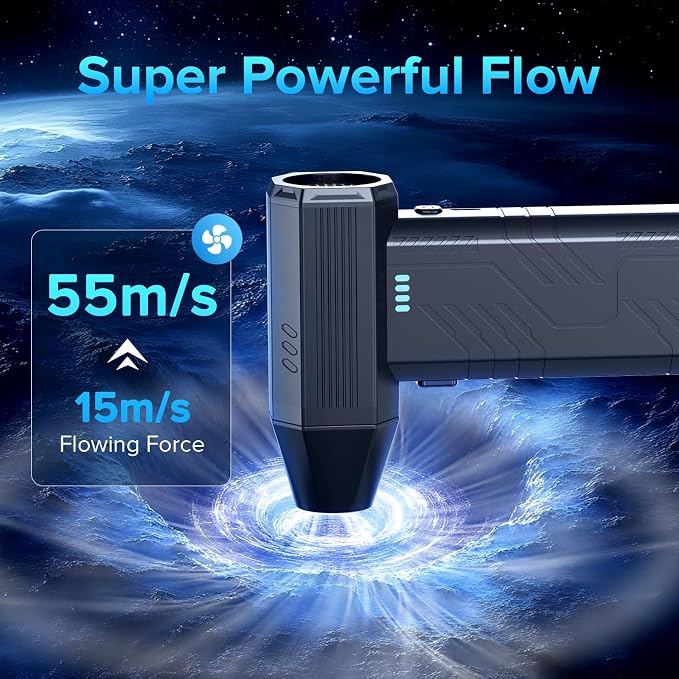 Compressed Air Duster, 8000mAh 130, 000 RPM Keyboard Cleaner, Replace - Image 3