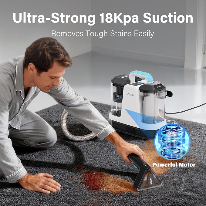 Portable Carpet & Upholstery Spot Cleaner, Compact Strong-Suction Machine - Image 3