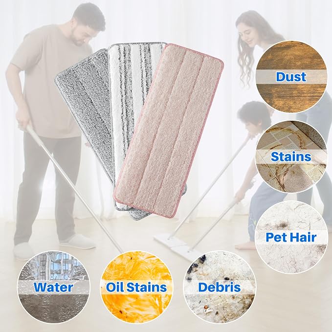 JOYMOOP Mop Replacement Pads, Reusable Microfiber Mop Pads - Image 5