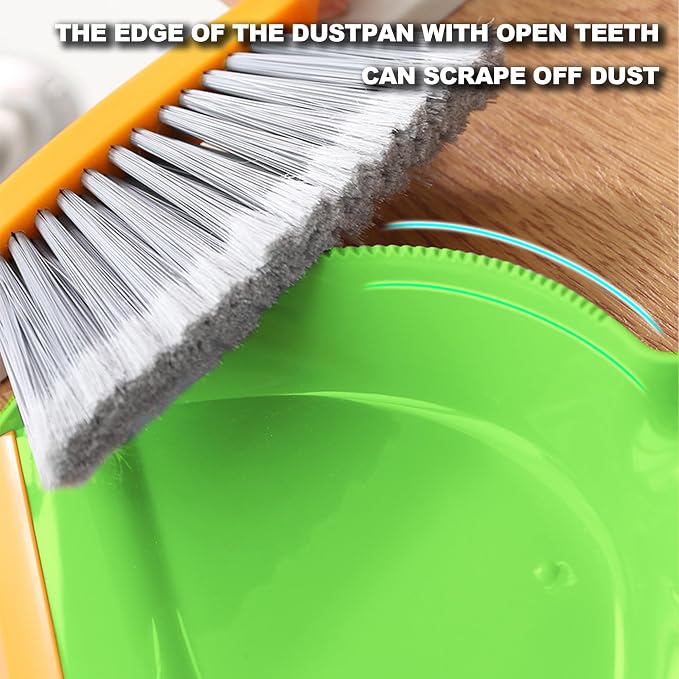 Mini Broom with Dustpan Combo Set Small Dust pan and Brush Set Quick Cleanup - Image 5