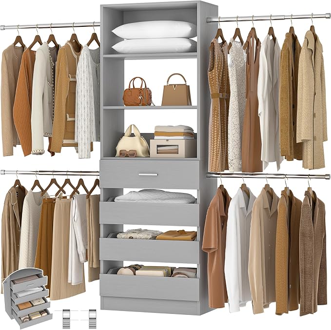 Aheaplus Closet System, 4-9Ft Closet Organizer by Aheaplus