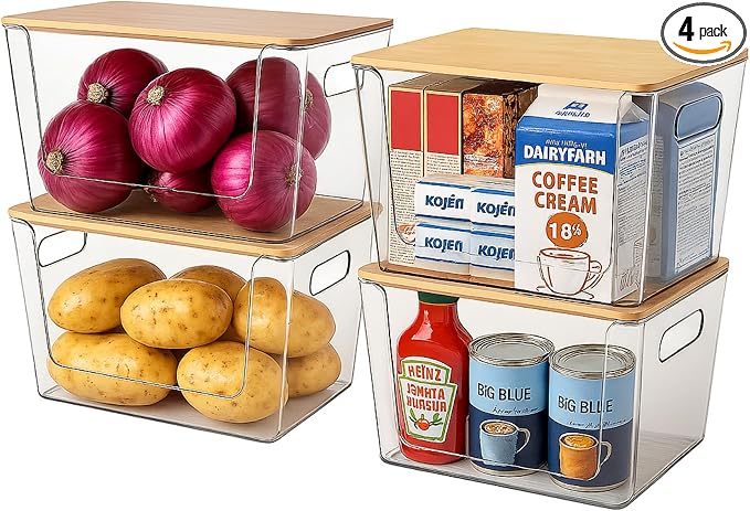 4-Pack Stackable Potato & Onion Storage Bins by CiWiVOKi