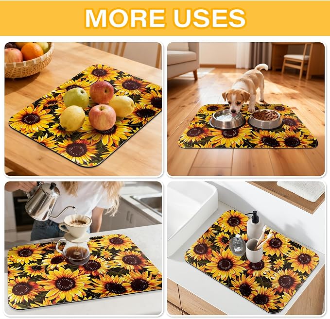 Sunflower Dish Drying Mat 24" x 16" - Image 5