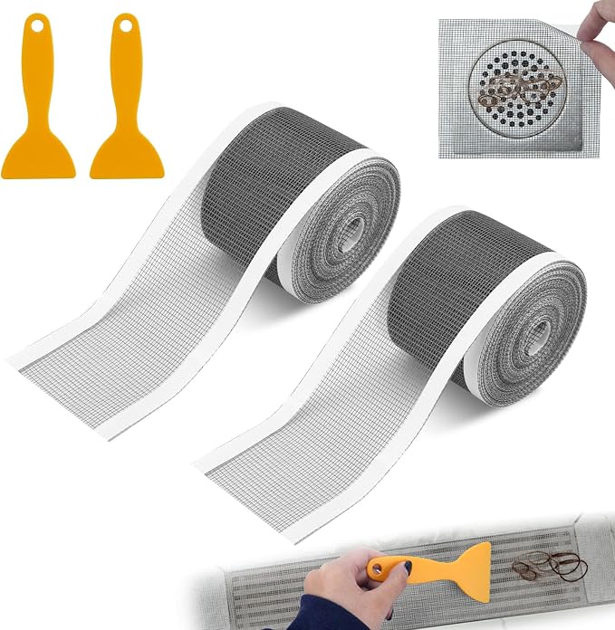 2 PCS 2.75 Inch x 33 FT Disposable Shower Drain Screen Self-Adhesive Stickers by Unknown